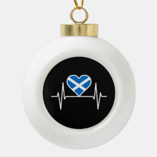 Schotland - Scotland Flag Heartbeat Keramische Bal Ornament