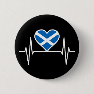 Schotland - Scotland Flag Heartbeat Ronde Button 5,7 Cm