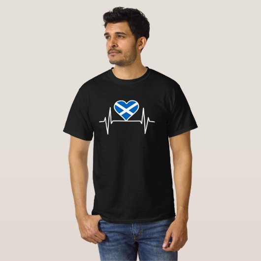 Schotland - Scotland Flag Heartbeat T-shirt (Voorkant volledig)