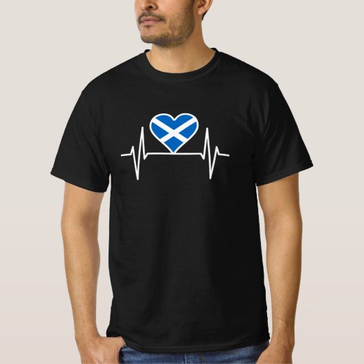 Schotland - Scotland Flag Heartbeat T-shirt (Voorkant)