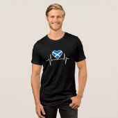 Schotland - Scotland Flag Heartbeat Tri-Blend Shirt (Voorkant volledig)