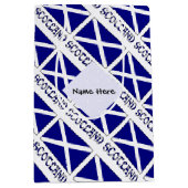 Schotland Sint Andrew's Cross Flag Tiled Jouw naam Medium Cadeauzakje (Voorkant)