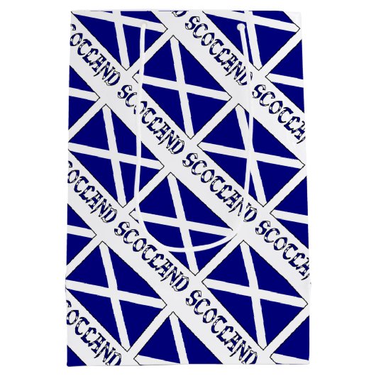 Schotland Sint Andrew's Cross Flag Tiled Jouw naam Medium Cadeauzakje (Achterkant)