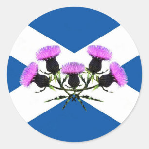Schotland, St Andrews kruis, distel Ronde Sticker