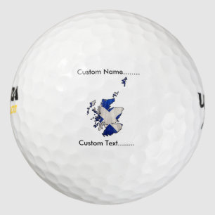 Schotland St. Andrews vlag en kaart op een golfbal Golfballen