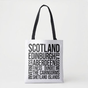 Schotland Steden Word Art - Edinburgh Travel Tote Bag