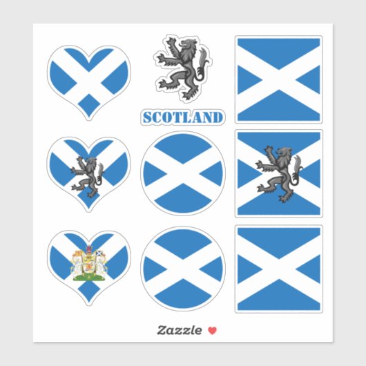 Schotland stickers, Schotse Vlag Leeuwenhart /spor Sticker (Vel)