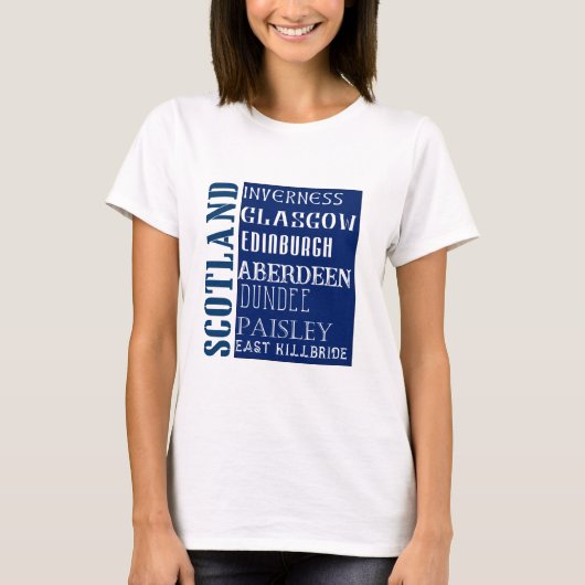 Schotland Subway Word Art T-shirt (Voorkant)