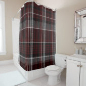 Schotland Tartan Burgundy Gray Celtic Pset Douchegordijn (In situ)