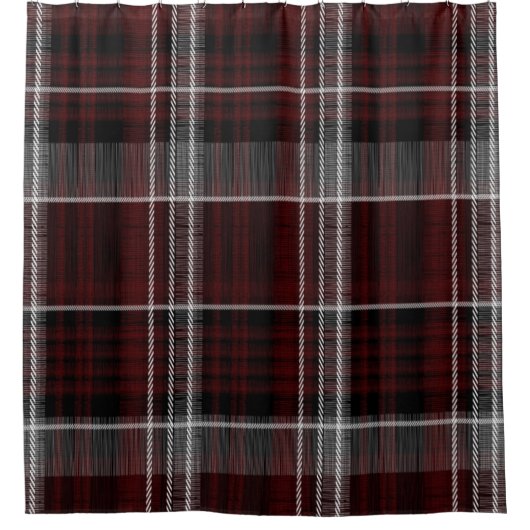 Schotland Tartan Burgundy Gray Celtic Pset Douchegordijn (Voorkant)