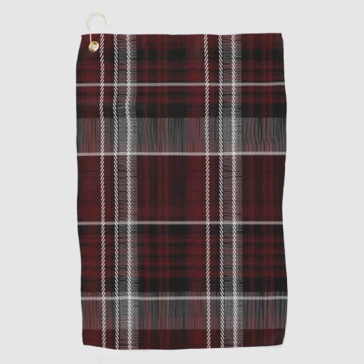 Schotland Tartan Burgundy Gray Celtic Pset Golfhanddoek (Voorkant)