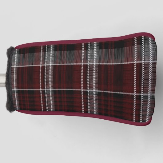 Schotland Tartan Burgundy Gray Celtic Pset Golfheadcover (Voorkant)