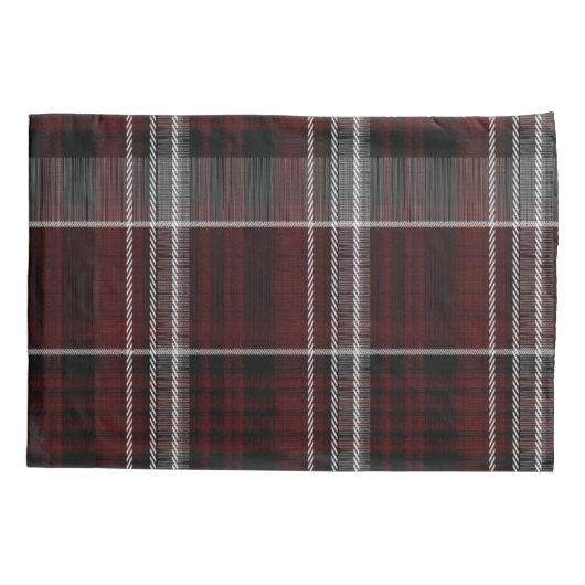Schotland Tartan Burgundy Gray Celtic Pset Kussensloop (Achterkant-Links)