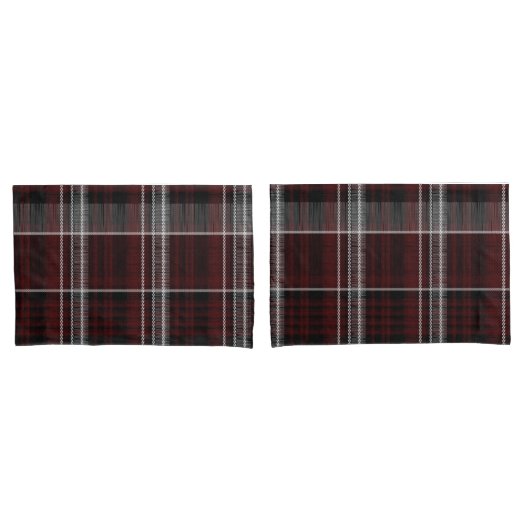 Schotland Tartan Burgundy Gray Celtic Pset Kussensloop (Voorkant-Set)
