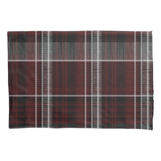 Schotland Tartan Burgundy Gray Celtic Pset Kussensloop (Voorkant-Links)