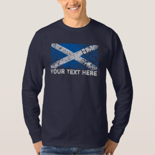 Schotland Text + Grunge Scottish Flag T-shirt