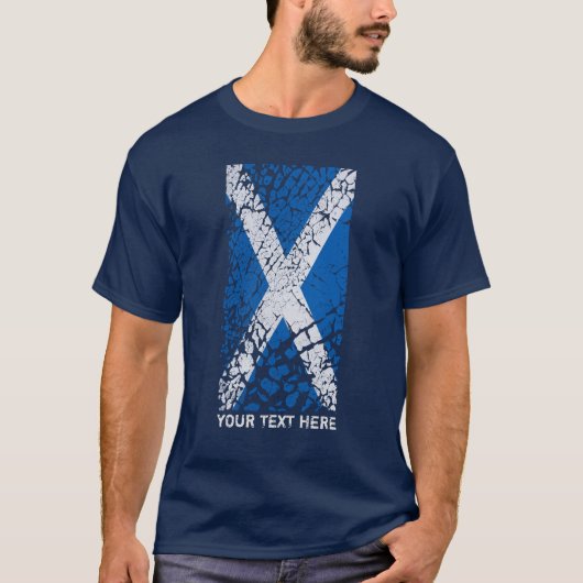Schotland Text + Schotse vlag met bijzondere druk T-shirt (Voorkant)