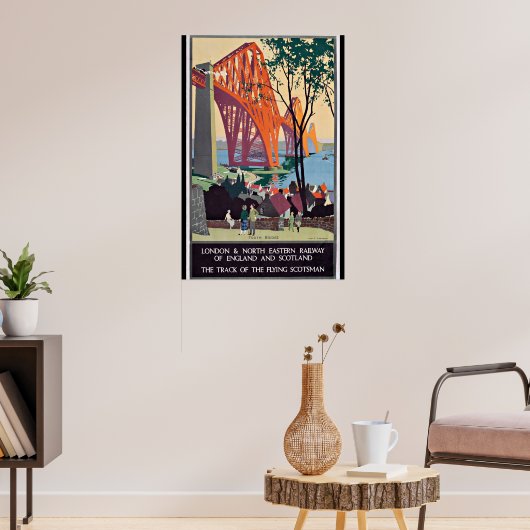 Schotland Travel Poster, Forth Bridge, Poster (Woonkamer 3)