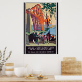 Schotland Travel Poster, Forth Bridge, Poster (Keuken)