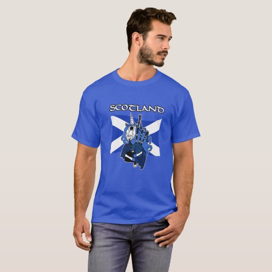 Schotland Unicorn die Bagpipes afspeelt Scottish S T-shirt (Voorkant volledig)