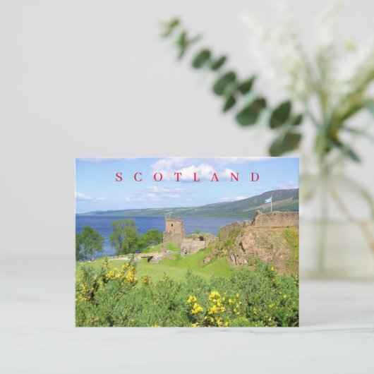 Schotland Urquhart Castle uitzicht ansichtkaart Briefkaart (Staand voorkant)