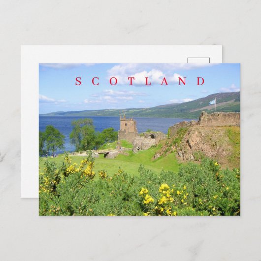 Schotland Urquhart Castle uitzicht ansichtkaart Briefkaart (Voorkant / Achterkant)