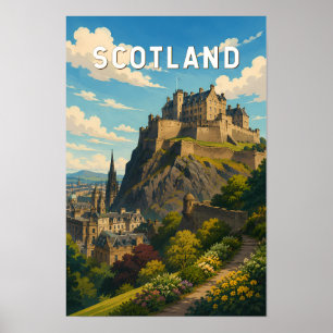 Schotland Verenigd Koninkrijk Illustratie Reizen K Poster