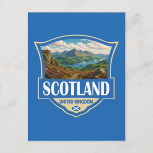 Schotland Verenigd Koninkrijk Illustratie Retro Ba Briefkaart