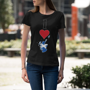 Schotland Vertical I Love Scottish Flag Map Womens T-shirt