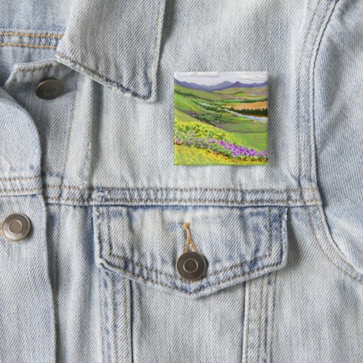 Schotland Vierkante Button 5,1 Cm (In situ)