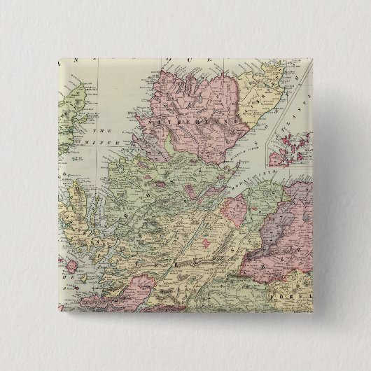 Schotland Vierkante Button 5,1 Cm (Voorkant)