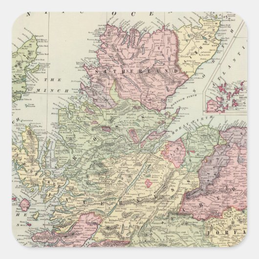 Schotland Vierkante Sticker (Voorkant)