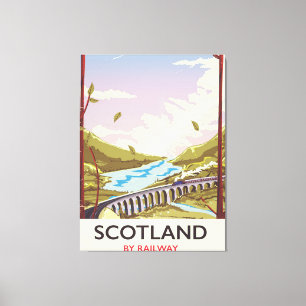 Schotland Vintage locomotief reisposter Canvas Afdruk