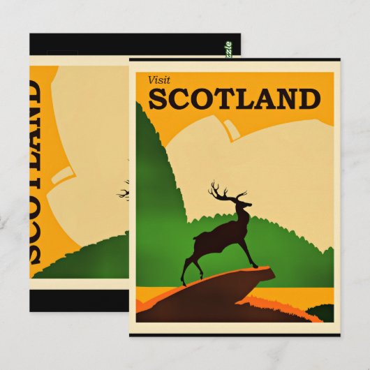 Schotland vintage-poster briefkaart (Voorkant / Achterkant)