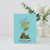 Schotland vintage wandelkaart poster briefkaart (Staand voorkant)