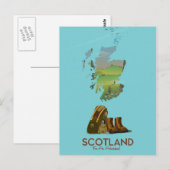 Schotland vintage wandelkaart poster briefkaart (Voorkant / Achterkant)