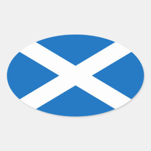Schotland Vlag: Blauw met witte diagonale lijnen Ovale Sticker