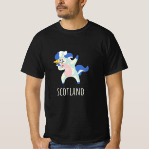 Schotland vlag Dabbing Unicorn T-shirt