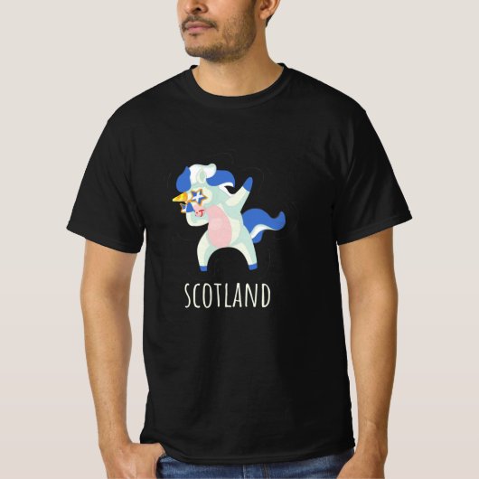 Schotland vlag Dabbing Unicorn T-shirt (Voorkant)