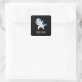 Schotland vlag Dabbing Unicorn Vierkante Sticker (Tas)