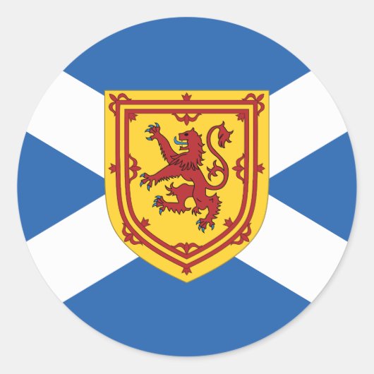 Schotland Vlag wapenschild Classic Ronde Sticker (Voorkant)