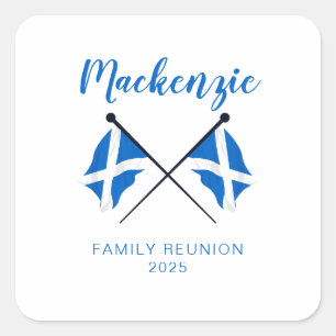 Schotland Vlaggen Familie Reünie Vierkante Sticker