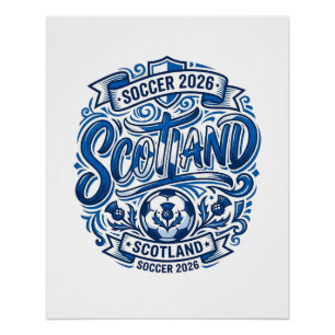 Schotland Voetbal 2026 Voetbal Vet Land Typografie Perfect Poster