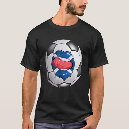 Schotland Voetbal Fan Scotsman Flag Mouth T-shirt (Voorkant)