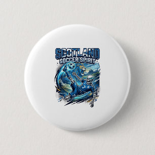 Schotland Voetbal Geest Skelet Aanvaller Naties Pr Ronde Button 5,7 Cm