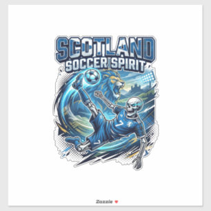 Schotland Voetbal Geest Skelet Aanvaller Naties Pr Sticker