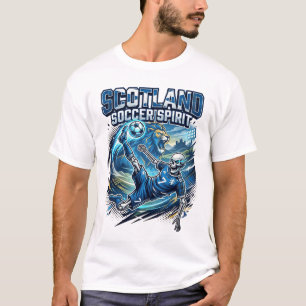 Schotland Voetbal Geest Skelet Aanvaller Naties Pr T-shirt