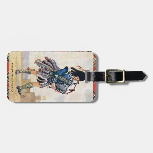  Schotland, volg de Bagpipes Bagagelabel (Voorkant horizontaal)