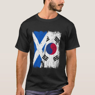 Schotland Zuid-Korea Half Vlag Schotse Zuid-Koreaa T-shirt