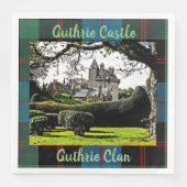 Schotland's Guthrie Castle–Guthrie Clan Feestserve Servet (Voorkant)